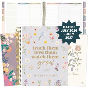 image:imagebloom daily planners 20262027 Academic Year Teacher Planner amp Calendar  7 Period Lesson Plan Organizer Book for Classroom or Homeschool  9 x 11 Interchangeable Cover  Cool TonesCool Tones