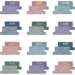 image:imagebloom daily planners 24Piece Sticky Monthly Divider Tabs  Adhesive Index Page MarkersCalendar Flag Sticker Labels for Planners Notebooks Journals  Floral