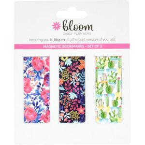 image:imagebloom daily planners 3Pack Magnetic Bookmarks  Mini Snapin Page Marker Clips for Planners Books Journals 25 x 1  Botanical