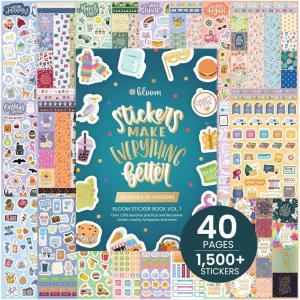 image:imagebloom daily planners 40 Page Mega Planner Sticker Pack 1500 Stickers  6 x 9 Bound Ultimate Variety Sticker Book with Foil  Seasons Celebrations Holidays Food Travel Quotes amp More  Vol 1
