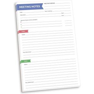 image:imagebloom daily planners 6 x 9 Double Sided Meeting Notes Planning Pad for Work Organization  Topics Takeaways Action Items amp FollowUps  Undated Meeting Agenda Notepad