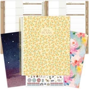 image:imagebloom daily planners All in One Ultimate Monthly amp Weekly Undated Calendar Planner V2 Notebook Sketch Book Grid Pages Coloring Book and More 9 x 11  Interchangeable CoverInterchangeable Cover V2