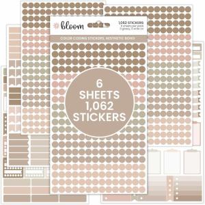 image:imagebloom daily planners Color Coding Planner Stickers  Muted Neutrals 14 Minimalist Dot Labels  Six Sheets 1000 Stickers Per Pack  Sweater WeatherAesthetic Boho