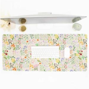 image:imagebloom daily planners Desk Pad Mat  XL Extended Mouse Pad with Rubber Base Sewn Stitched Edges  Large Keyboard Mouse Mat for Work Game Office Home 155 x 35  Floral Garden Party
