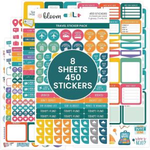 image:imagebloom daily planners Dog Lover Planner Stickers for Pet Care Tracking Calendar Planning Journaling Scrapbooking 8 Sheets 511 Stickers per Pack  Vet Visits Walks Grooming amp Cute Puppy QuotesTravel Sticker Pack