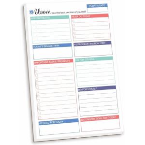 image:imagebloom daily planners Double Sided Daily To Do List Planning Pad  80 Tear Off Sheets for Work Home or Office Organization Teal  6 x 9