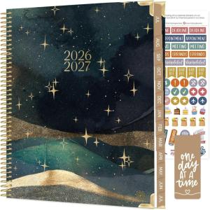 image:imagebloom daily planners HARDCOVER Planner 20262027 85 x 11 Academic Year July 2026  July 2027  13 Months Task Goal Planner for Women  Monthly amp Weekly Agenda Book  Seaside WhimsyCelestial Skies