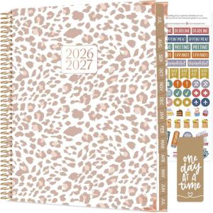 image:imagebloom daily planners HARDCOVER Planner 20262027 85 x 11 Academic Year July 2026  July 2027  13 Months Task Goal Planner for Women  Monthly amp Weekly Agenda Book  Seaside WhimsyTan Leopard