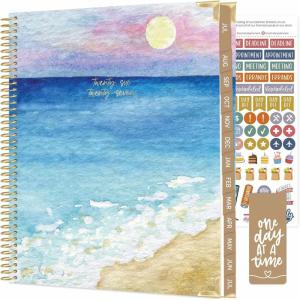 image:imagebloom daily planners HARDCOVER Planner 20262027 85 x 11 Academic Year July 2026  July 2027  13 Months Task Goal Planner for Women  Monthly amp Weekly Agenda Book  Seaside WhimsyCoastal Calm