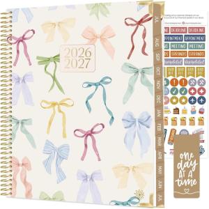 image:imagebloom daily planners HARDCOVER Planner 20262027 85 x 11 Academic Year July 2026  July 2027  13 Months Task Goal Planner for Women  Monthly amp Weekly Agenda Book  Seaside WhimsyBows
