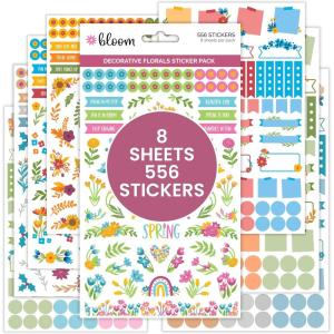 image:imagebloom daily planners New EngagementWedding Planning Stickers Variety Pack  6 Sheets 390 HandDawn Illustrations and Phrases Per PackDecorative Floral Pack