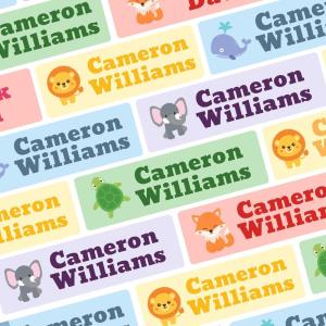 image:imagebloom daily planners Personalized Name Labels for Daycare and School 1 Sheet 30 Stickers  Custom Name Stickers for Clothing Tags Water Bottles amp School Supplies Matte Finish  BohoAnimals