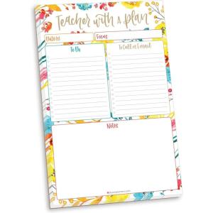 image:imagebloom daily planners Teacher ToDo List Planning Pad  Teacher Appreciation Gift  Daily and Weekly Organizer  80 Sheets TearOff Notepad for Classroom or Home School 6 x 9  Happy Blooms