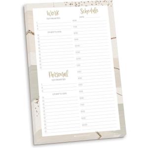 image:imagebloom daily planners Timed Work amp Personal To Do List Planning Pad  Undated TearOff Hourly Checklist Notepad Appointment Organizer  6 x 9  Brushed Beige