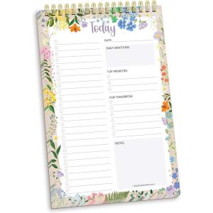 image:imagebloom daily planners To Do List Book for Work  Undated Page A Day Daily Planner 60 Sheets for Daily Tasks amp Goal Setting  6 x9 Spiral ToDo Pad for Office Home and School  Garden Party