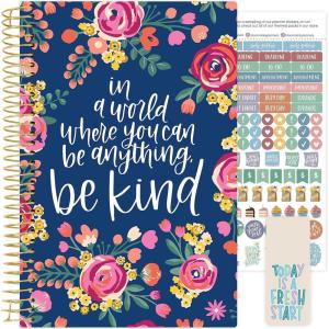 image:imagebloom daily planners UNDATED Weekly amp Monthly Calendar Planner  Start Anytime 55 x 825  Earthy Abstract BlueBe Kind