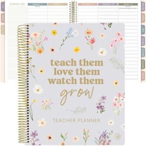 image:imagebloom daily planners Undated Academic Year Teacher Planner amp Calendar  7 Period Lesson Plan Organizer Book with Frosted Protective Cover 9 x 11  ChalkboardTeach Them Love Them