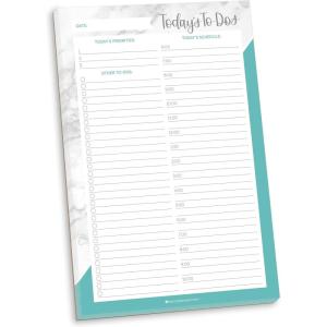 image:imagebloom daily planners Undated Daily Timed toDo List Pad  Tear Off Planning Sheets  6 x 9  Color Blocking MarbleColor Blocking Marble