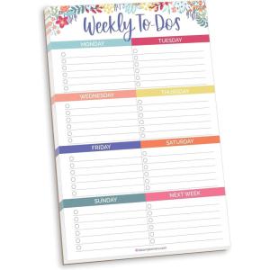 image:imagebloom daily planners Undated Weekly TearOff To Do List Planning Pad with Magnets  Hanging Notepad Organizer for Fridge  6 x 9  Floral Dots