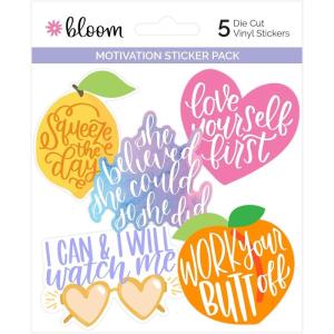 image:imagebloom daily planners Vinyl Sticker Set  5 Colorful HandDrawn Decals for Laptops Water Bottles amp More 35  Motivation Pack
