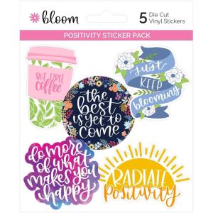 image:imagebloom daily planners Vinyl Sticker Set  5 Colorful HandDrawn Decals for Laptops Water Bottles amp More 35  Positivity Pack