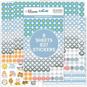image:imagebloom daily planners Weather Planner Stickers  8 Sheets  837 Icons amp Illustrations  Forecast Themed Variety Pack for Planning amp JournalingWeather Pack