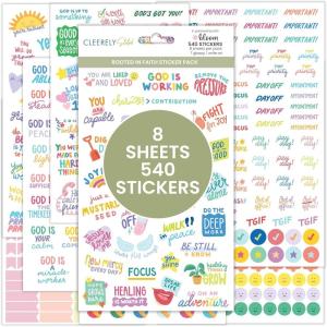 image:imagebloom daily planners x Cleerely Stated Rooted in Faith Sticker Pack  8 Sheets 540 Stickers  Christian Planner Stickers for Journaling Religious Encouragement Bible Study Prayer amp Devotionals