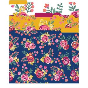image:imagebloom daily planners Decorative File Folders  Set of Six Letter Size 85 x 11 Organizers 13 Cut Tabs  Assorted Designs  Vintage Floral